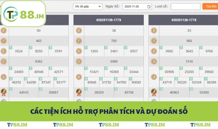 Các tiện ích hỗ trợ phân tích và dự đoán số