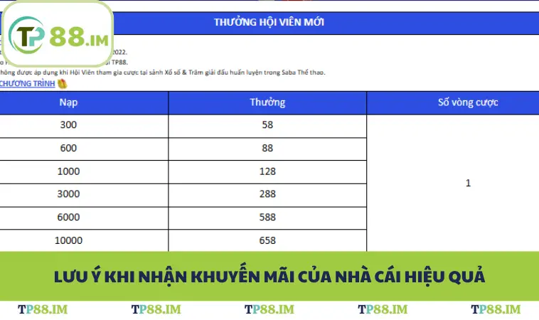 Khuyến Mãi TP88 3 Lưu ý khi nhận khuyến mãi của nhà cái hiệu quả
