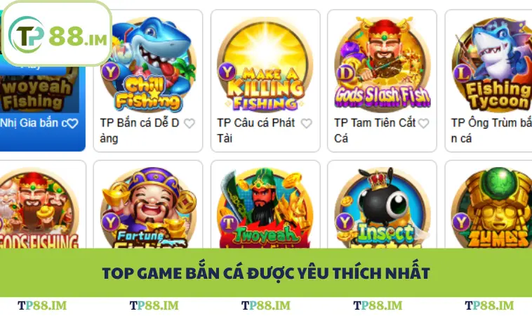 Top game bắn cá được yêu thích nhất